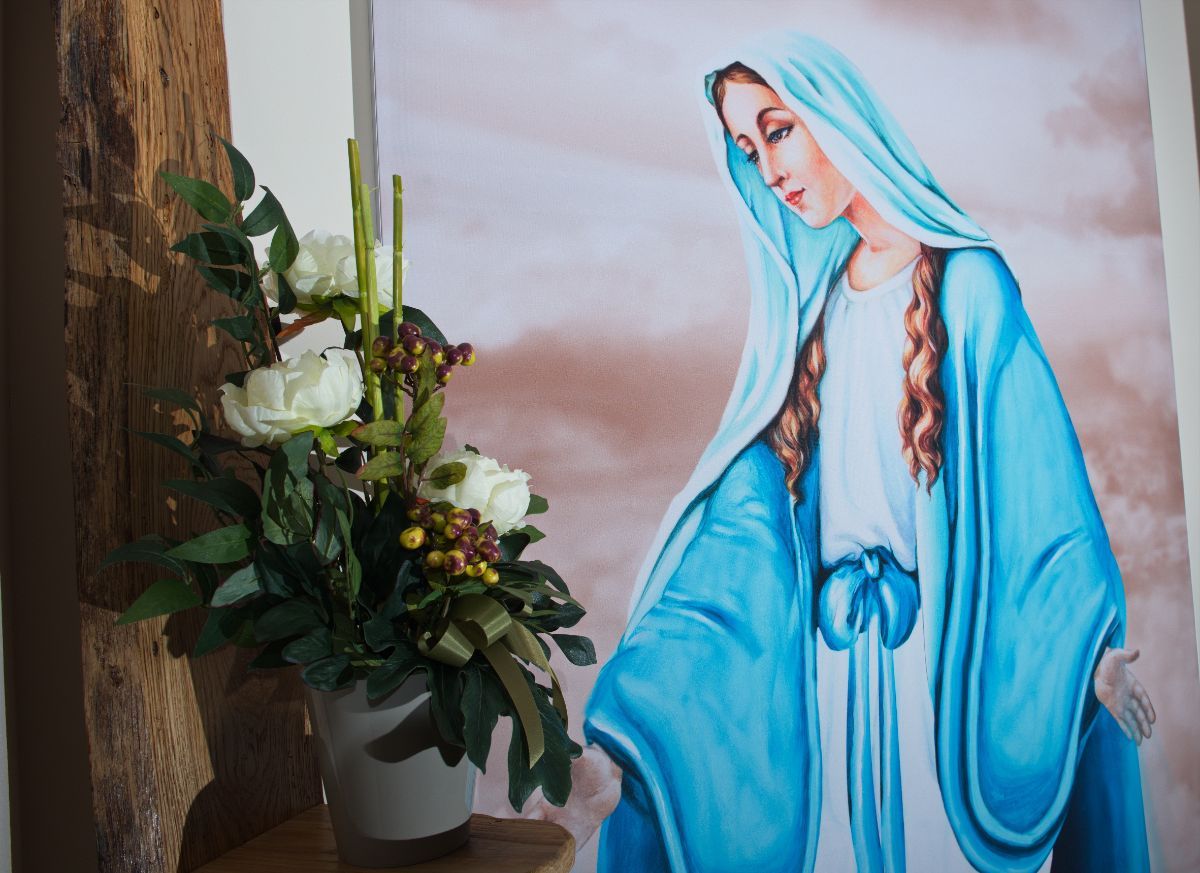 immagine sacra con composizione funebre