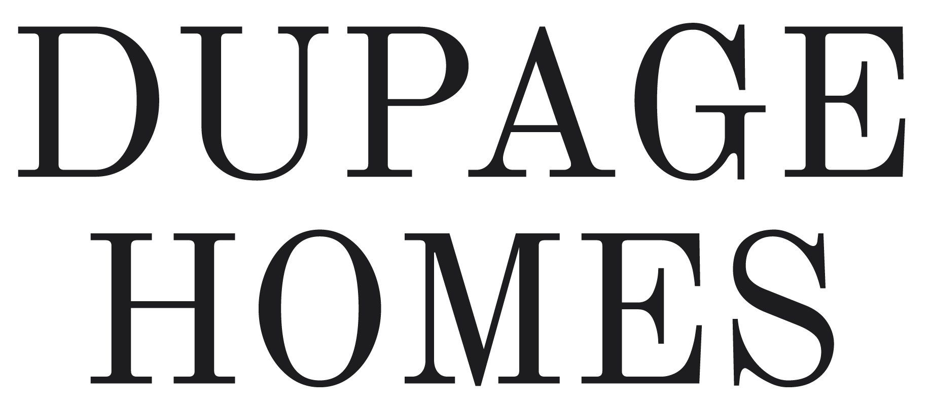 A black and white logo for dupage homes.