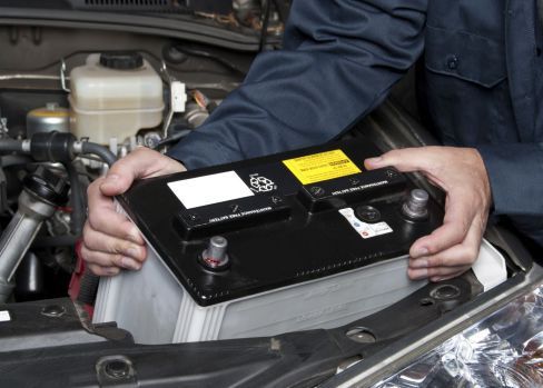new battery being installed