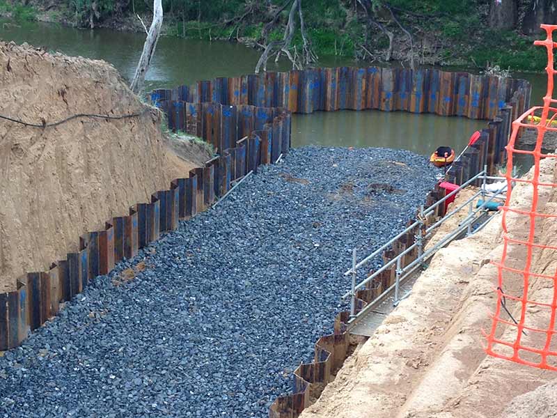 sheet piling installation