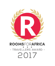 A logo for rooms for africa travellers award 2017