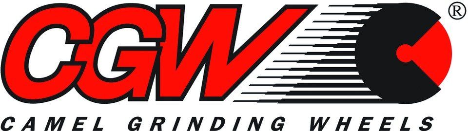 A red and black logo for camel grinding wheels