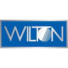 The wilton logo is blue and silver on a white background.