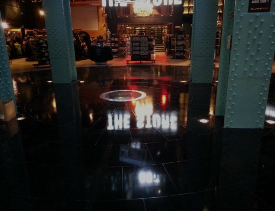 black marble floor