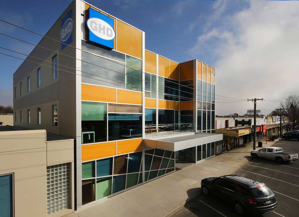 a completed commercial building