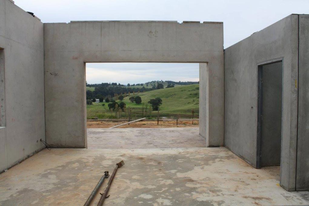 the frame of a residential building