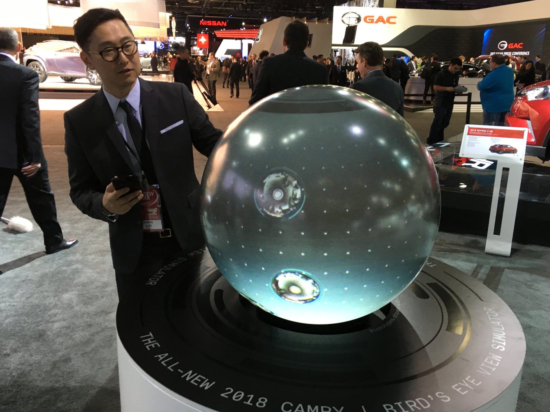 Pufferfish Interactive Display with Toyota Camry at Detroit Autoshow