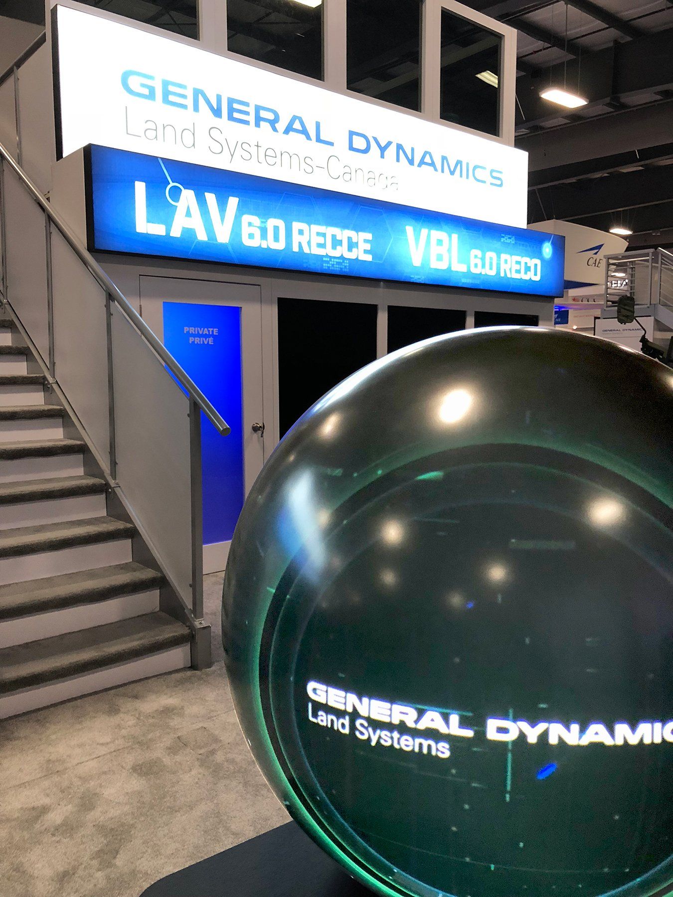 Pufferfish Interactive Display in General Dynamics Booth at CANSEC