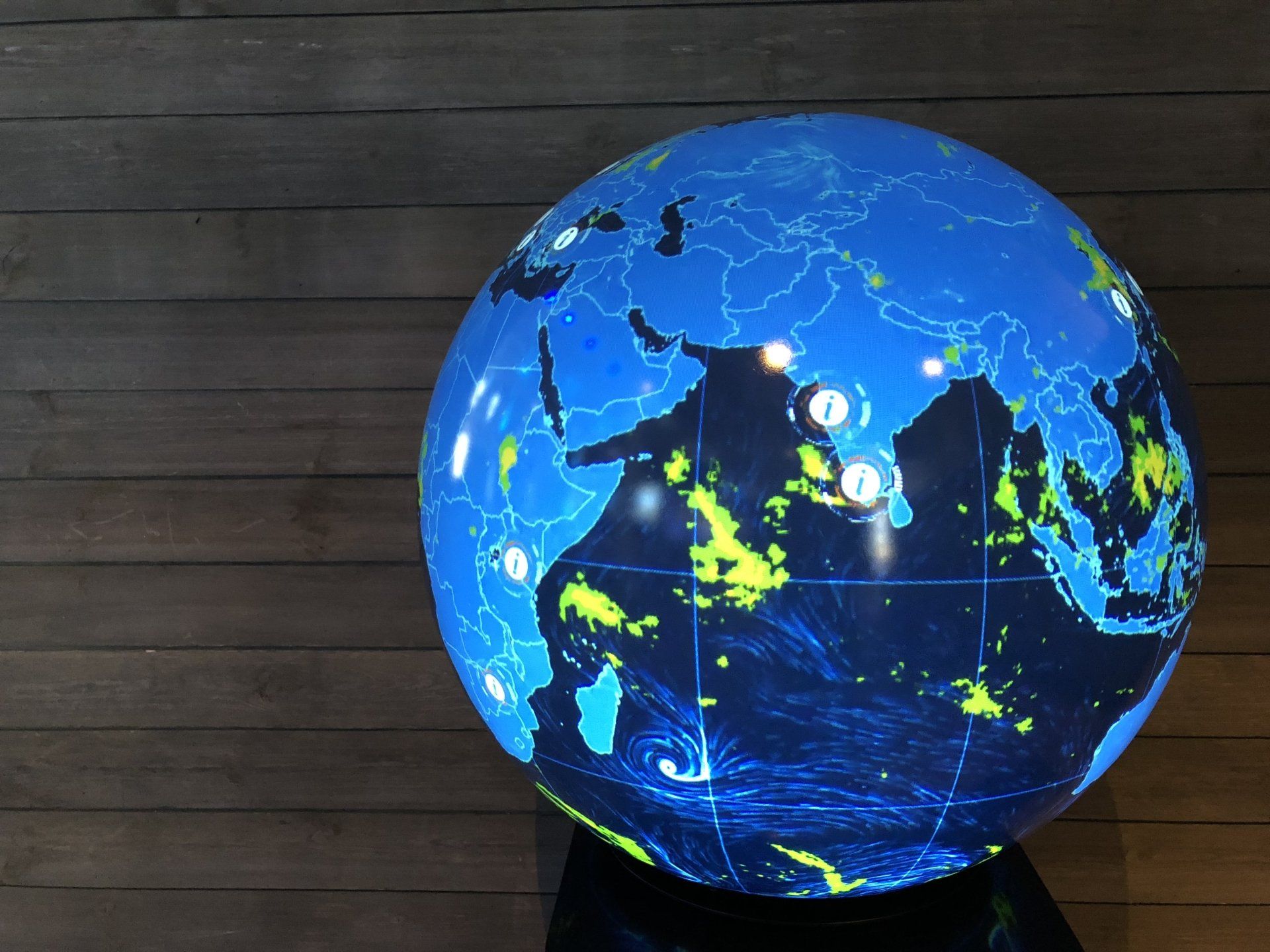 Pufferfish Spherical Display on IBM Weather Channel Think Roadshow