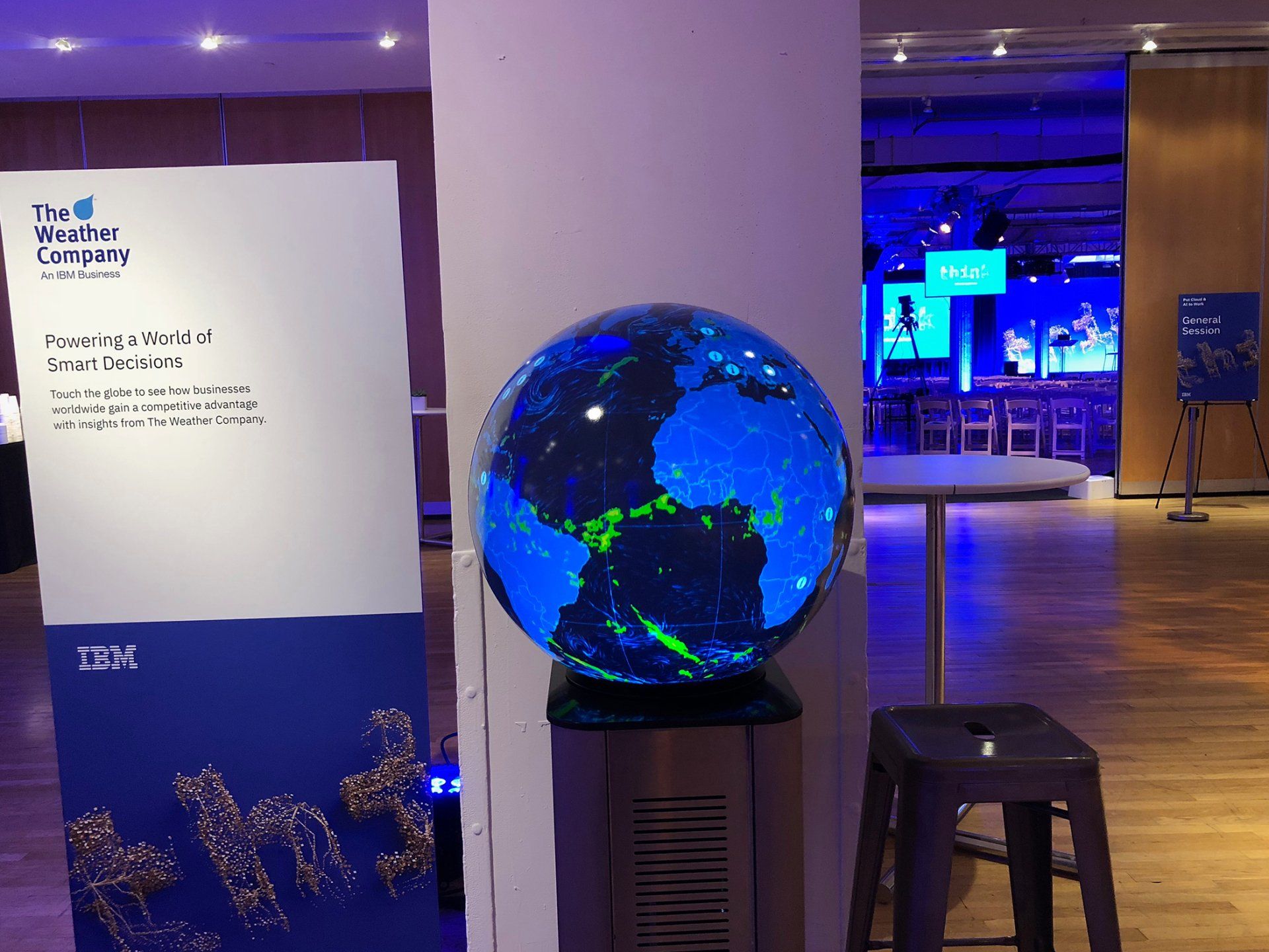 Pufferfish Interactive Display used in IBM Weather Network Think Roadshow, New York