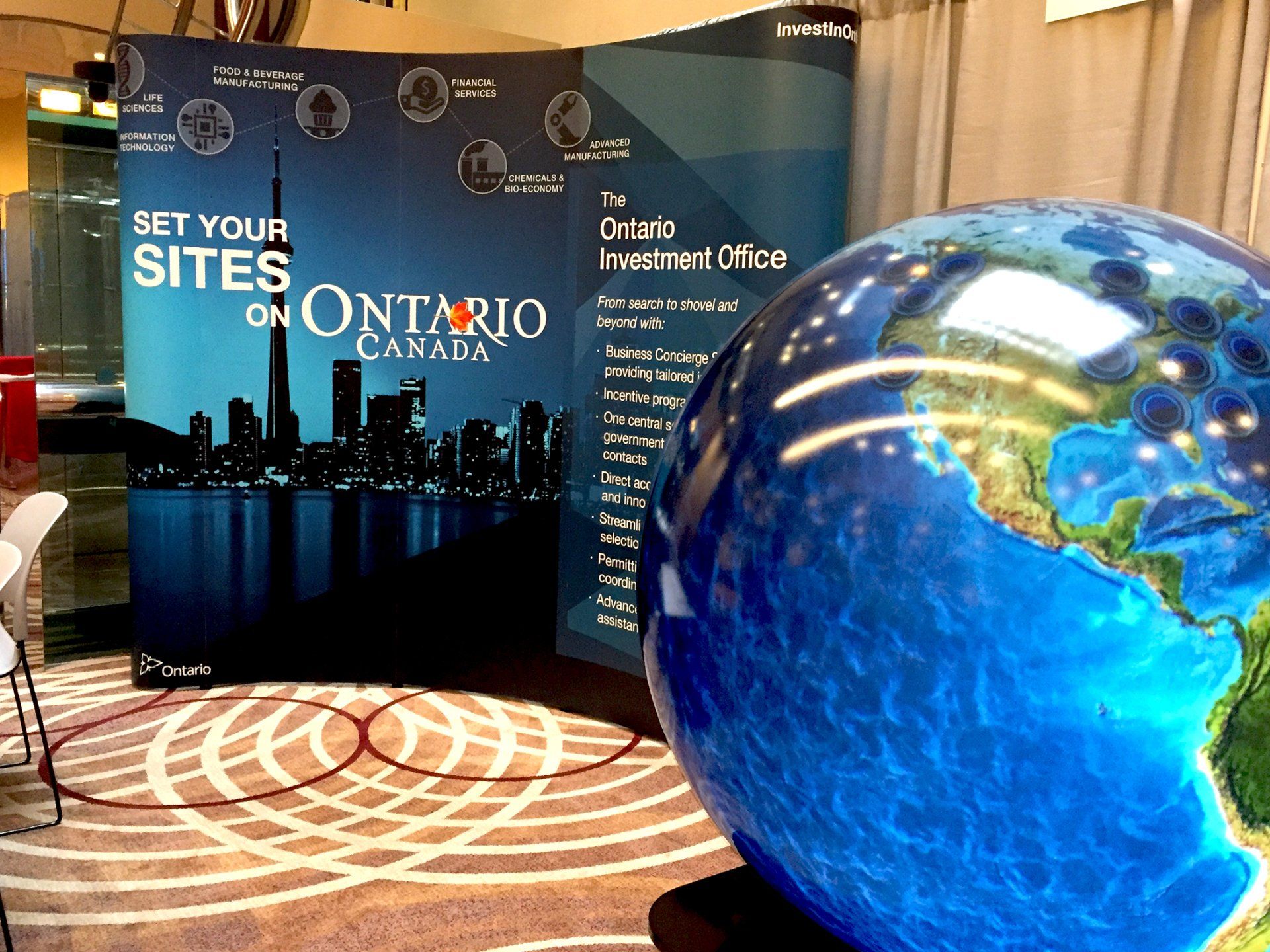 Pufferfish Sphere in Ontario Tradeshow Booth