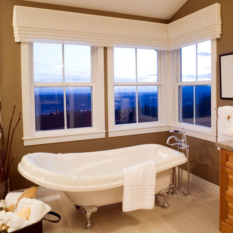 roman blinds in bathroom