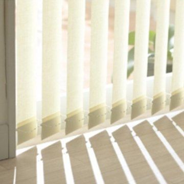 cream coloured vertical blinds
