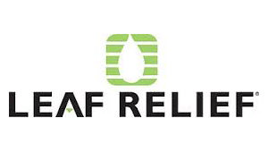 The logo for leaf relief is a green leaf with a star in the middle.