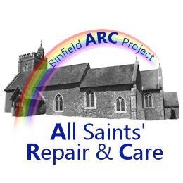 Binfield ARC Project logo: All Saints' church with rainbow, text reads 
