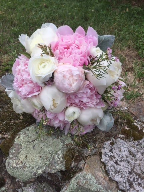 Pink and White Bouquet on the Floor