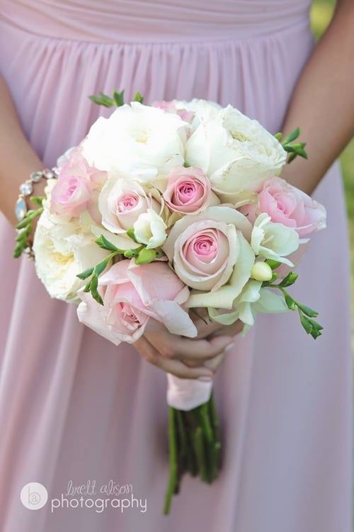 White and Pink Rose Bouquet