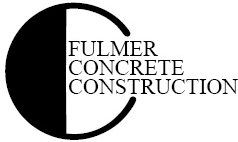 A black and white logo for fulmer concrete construction.