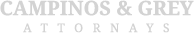 Logo for Campinos & Grey, Attorneys, in grey lettering.