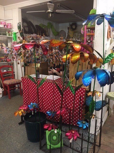 tall artificial metal flowers