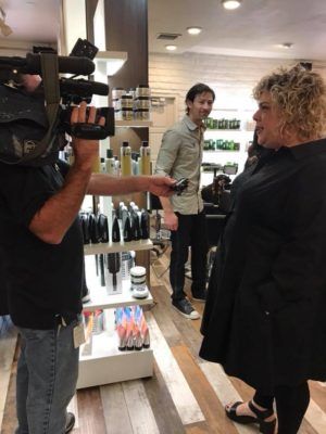 Owner with Cameraman — Scottsdale, AZ — XanderLyn Salon Owner with Cameraman — Scottsdale, AZ — XanderLyn Salon