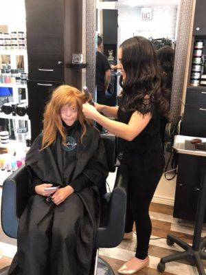 Woman Doing a Haircut to Customer — Scottsdale, AZ — XanderLyn Salon Woman Doing a Haircut to Customer — Scottsdale, AZ — XanderLyn Salon