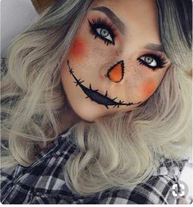 Beautiful Woman with Scarecrow Makeup — Scottsdale, AZ — XanderLyn Salon Beautiful Woman with Scarecrow Makeup — Scottsdale, AZ — XanderLyn Salon