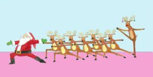 Graphic Picture of Santa with Deer — Scottsdale, AZ — XanderLyn Salon