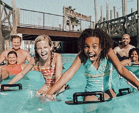 kids in an adventure park