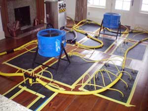 Vortex drying of a hardwood floor based on Vortex drying school training