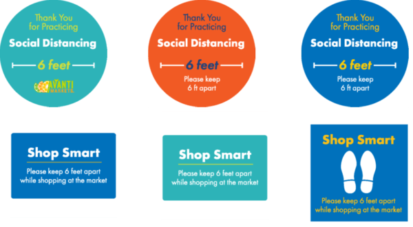 Social distancing decals