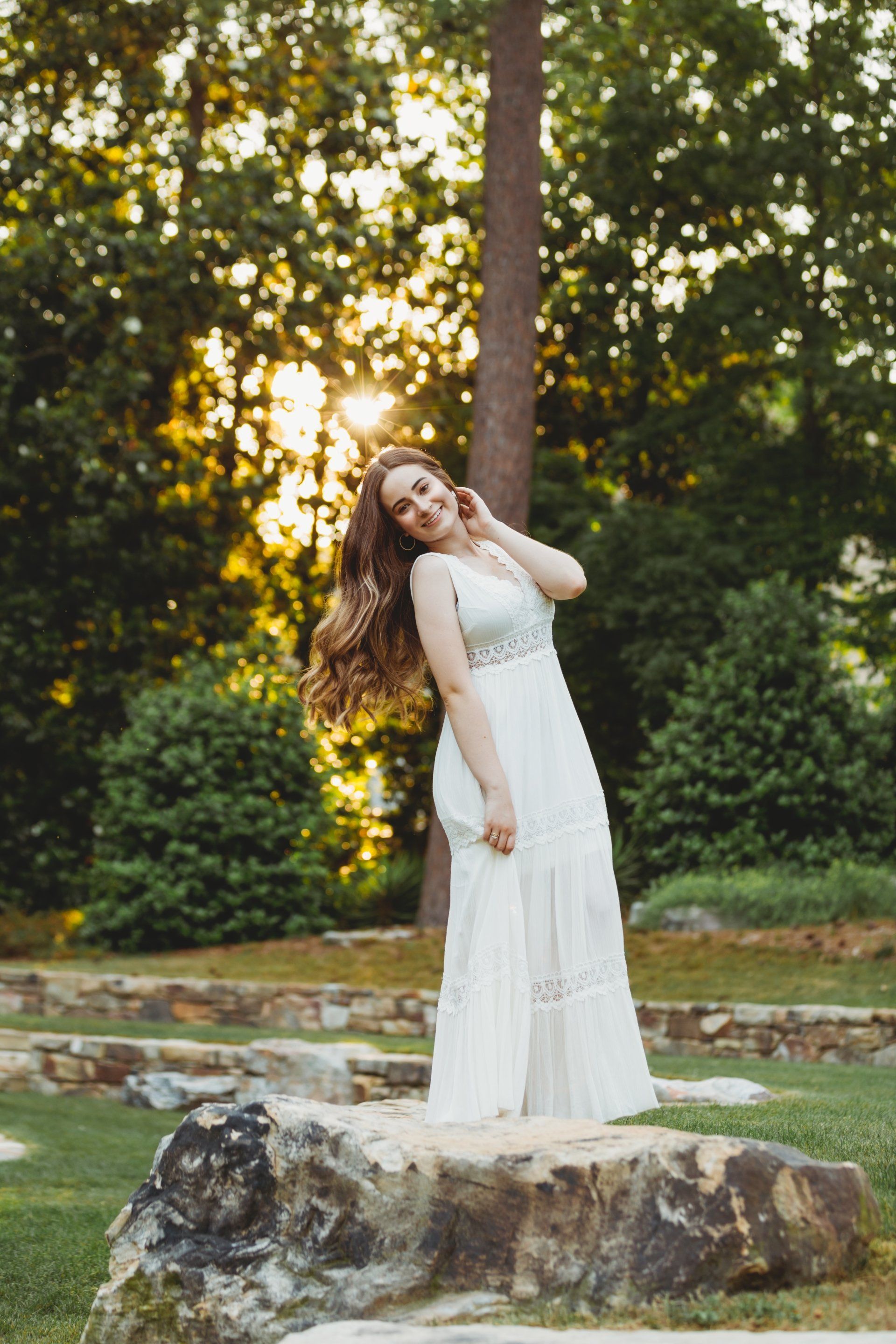 High school senior portrait session at Duke Gardens in Durham, North Carolina
