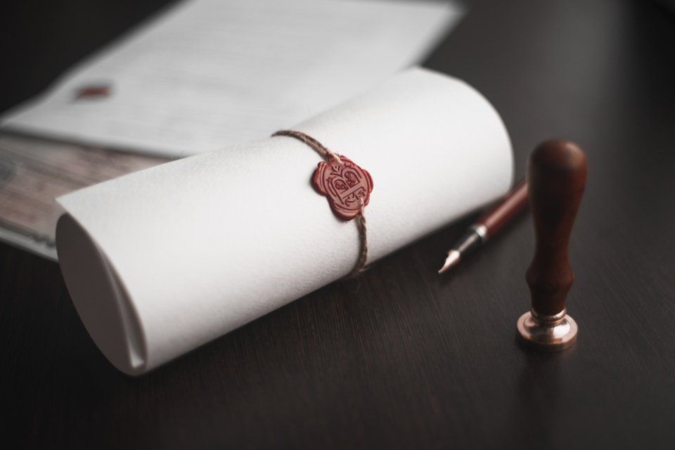 parchment with wax seal