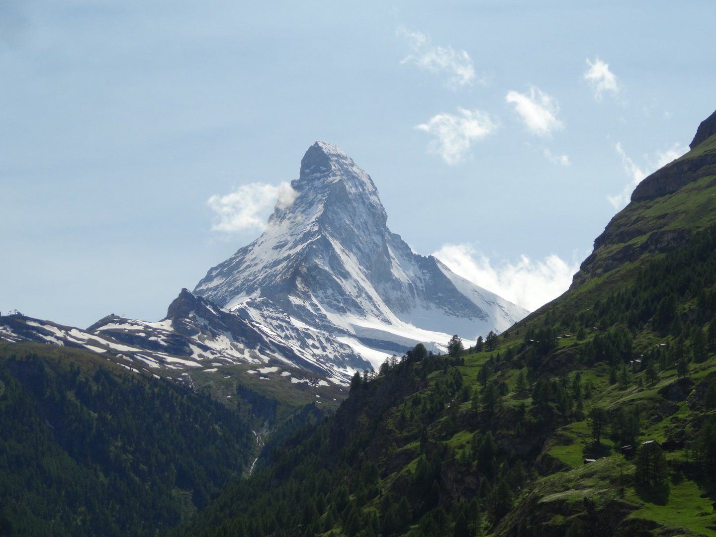 Block auf's Matterhorn von Zermatt aus.