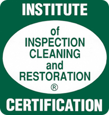 Institute of Inspection Cleaning and Restoration Certification logo, green and white