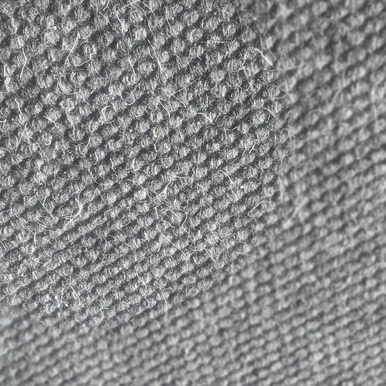 Close-up of gray woven fabric texture