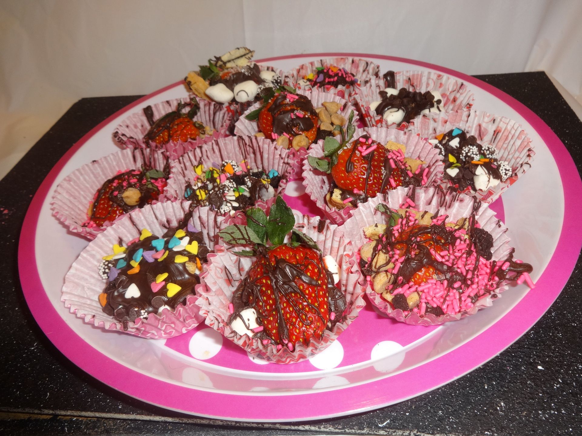 Chocolate Strawberries On A Serving Platter