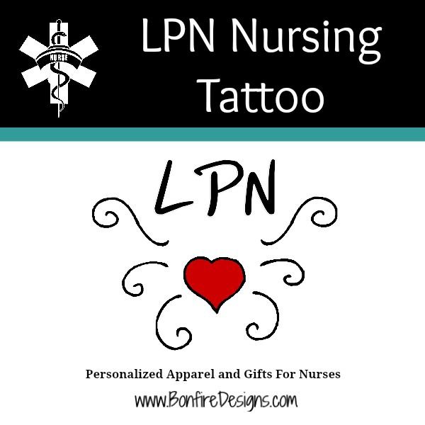 LPN Nurses Tattoo Hearts Personalized LPN Nurses Tattoo Hearts Personalized