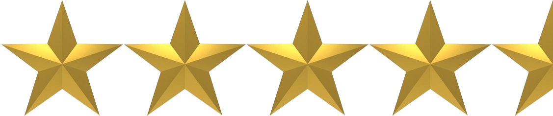 A row of gold stars on a white background.
