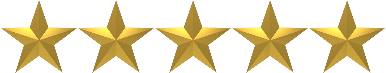 A row of gold stars on a white background.