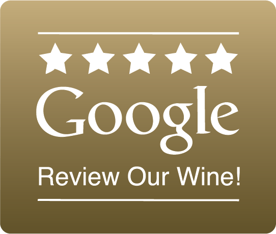 A google review our wine badge with five stars