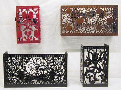 hand-embroidered leather lampshade