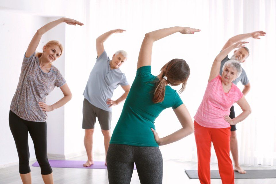 lezione di ginnastica in centro