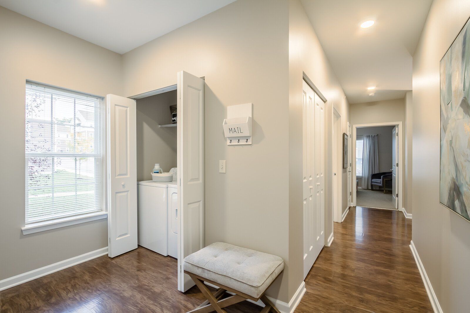 Hallway near in-unit laundry