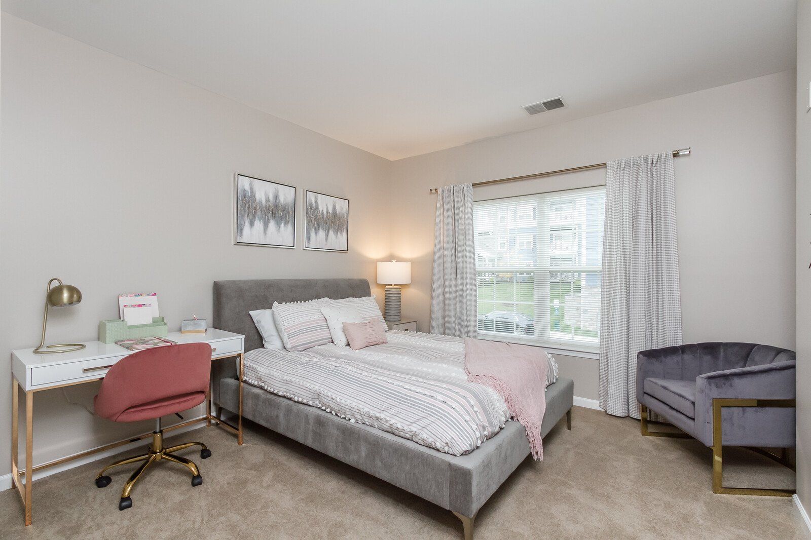 Large carpeted bedroom