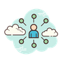 marketing automation flat art icon