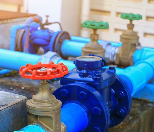 Water valve red plumbing joint steel tap have repair pipe