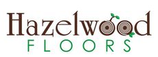 Hazelwood Floors logo with brown and green text and a stylized wood-ring design in the “oo” letters