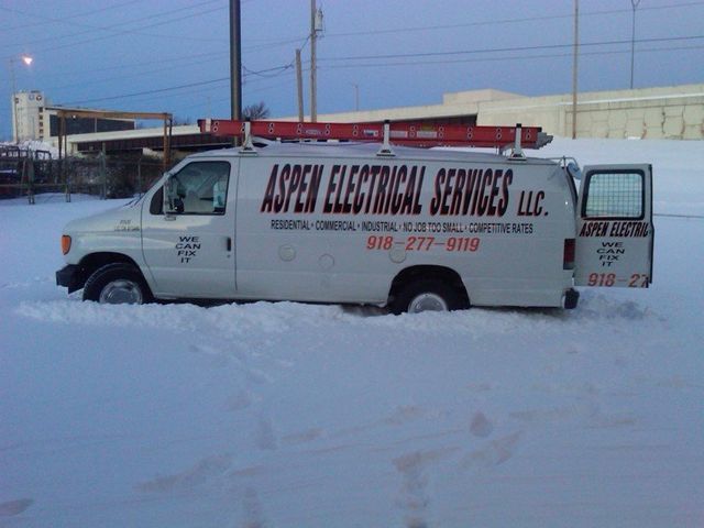 Van in snow