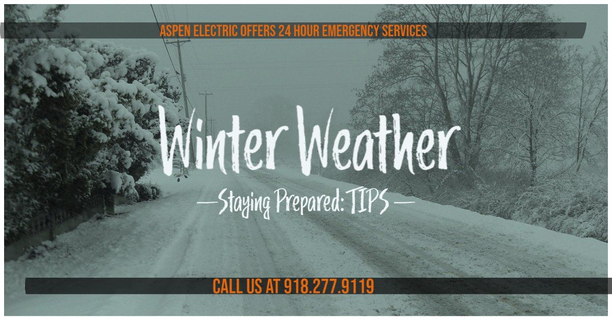 Winter weather advisory with snowy road and text: